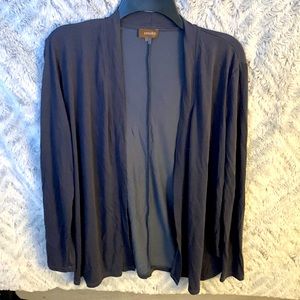 Silky flowy cardigan in navy blue